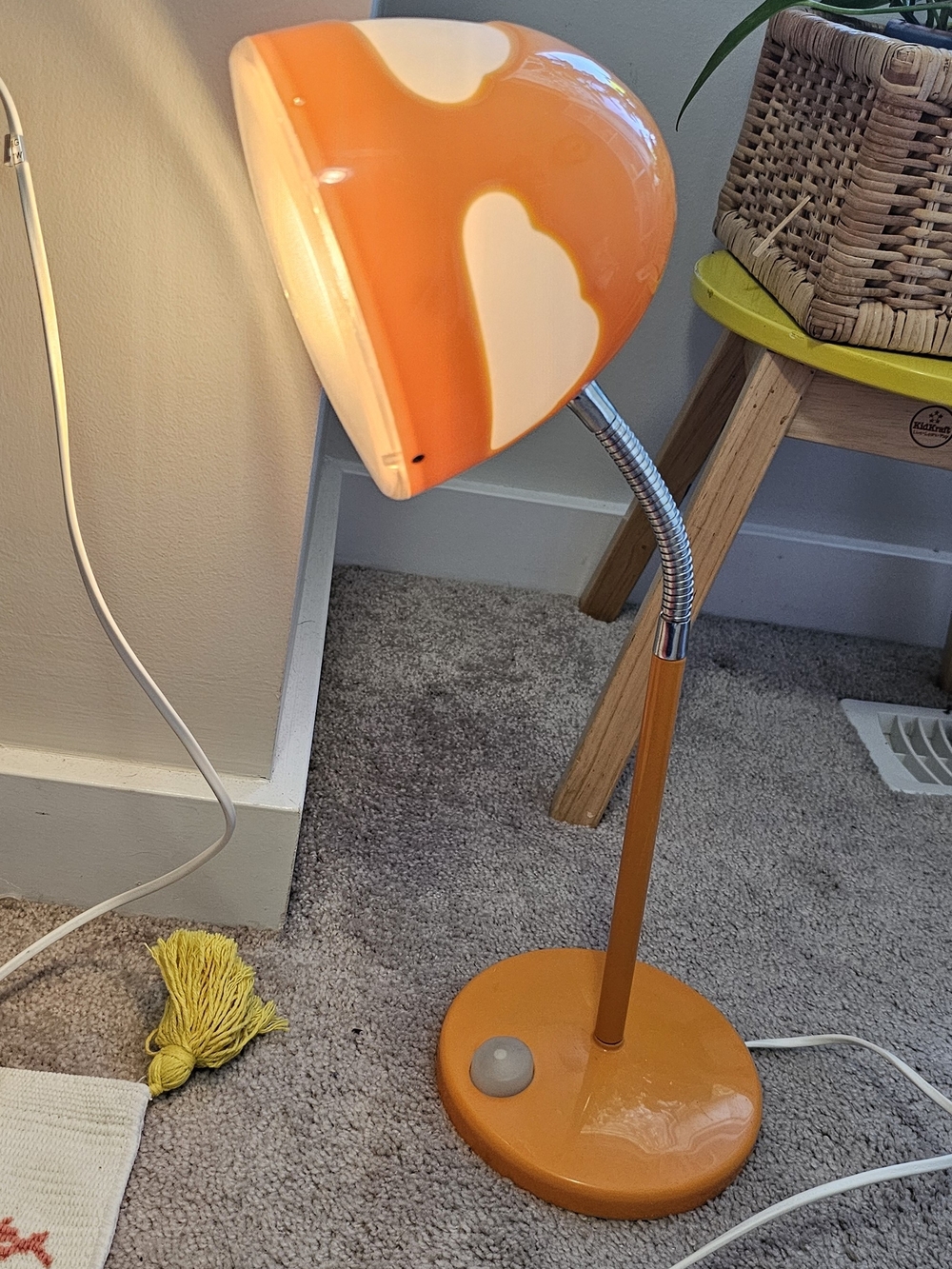 Vintage Ikea Orange Retro Accent Table Lamp - Ikea